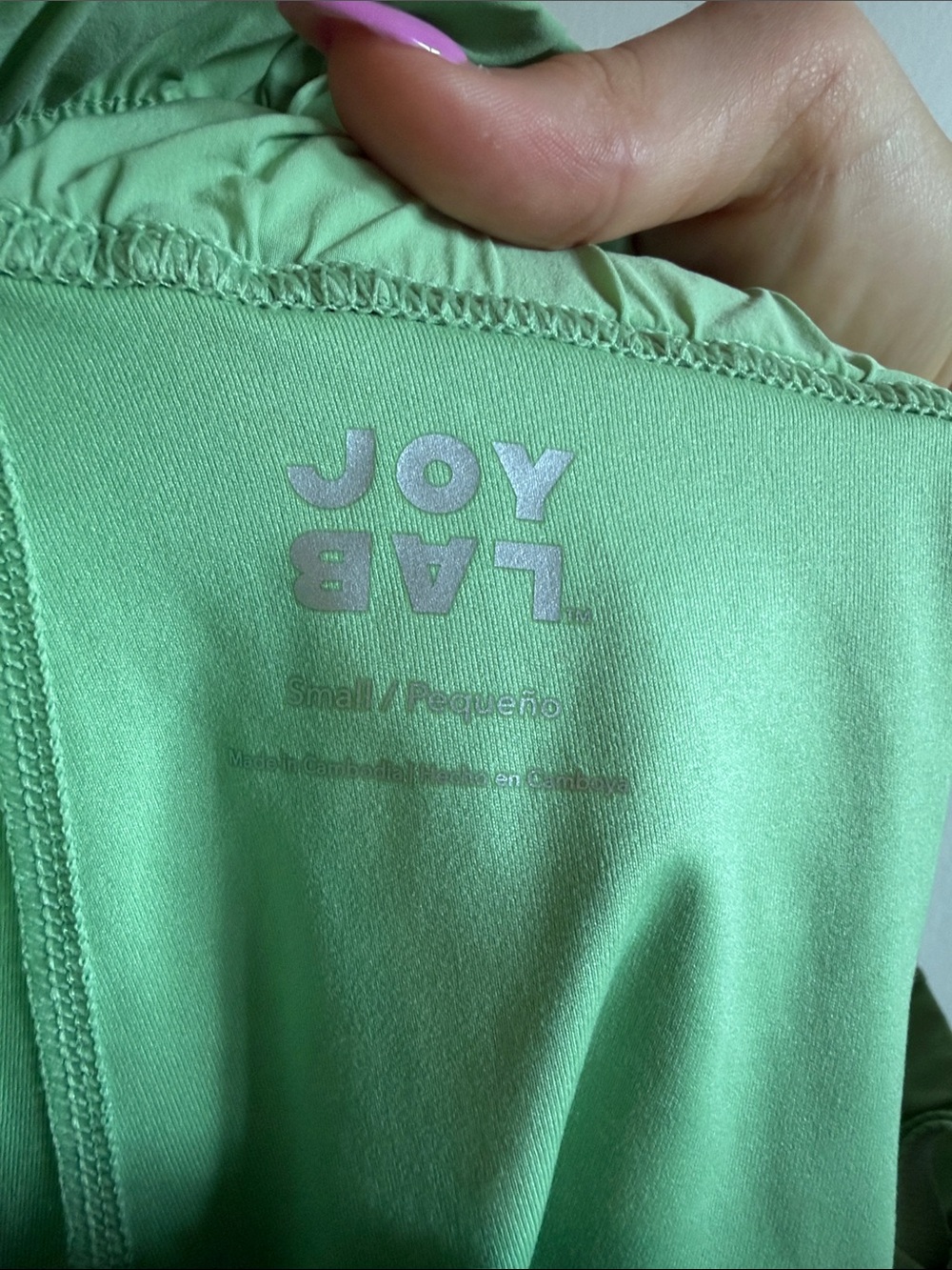 JoyLab Sage Green Tiered Skater Mini Skirt with Built-in Biker Shorts - Picture 5 of 5